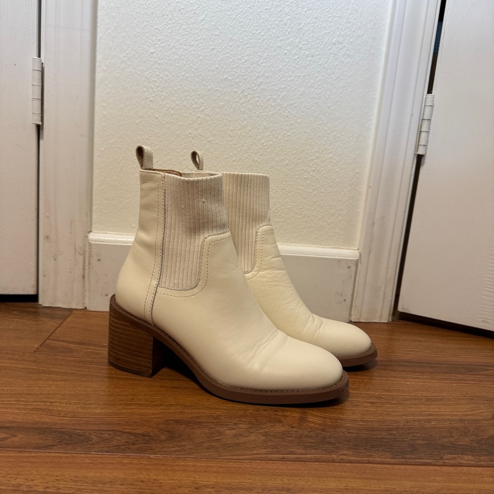 Steve Madden Cream Ankle Boots